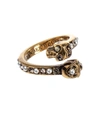 ALEXANDER MCQUEEN EMBELLISHED BRASS RING,P00523817