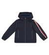 Moncler Teen Striped-trim Jacket In Blue