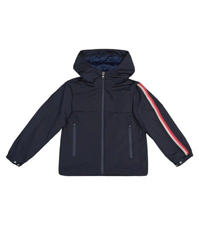 Moncler Teen Striped-trim Jacket In Blue