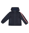 Moncler Teen Striped-trim Jacket In Blue