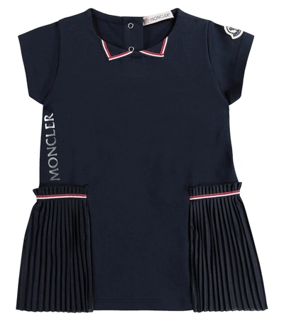 Moncler Baby's & Little Girl's Pleated Ribbon Dress In Blue