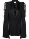 ALEXANDER MCQUEEN EMBELLISHED CAPE-STYLE BLAZER