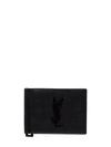 SAINT LAURENT MONOGRAM BILL CLIP WALLET IN CROCODILE EMBOSSED LEATHER