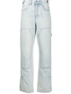 OFF-WHITE PATCH DETAIL STRAIGHT JEANS
