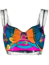 VERSACE BUSTIER WITH BAROCCO RODEO PRINT