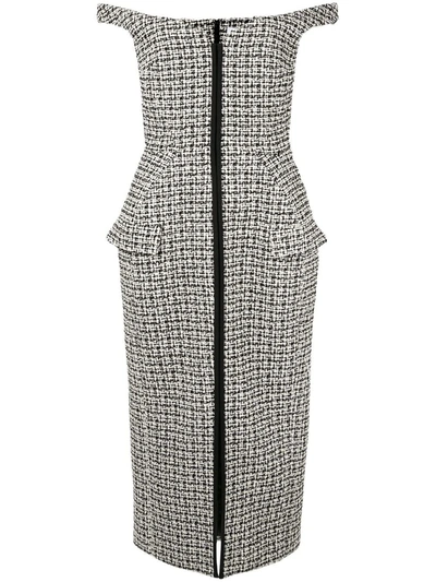 Camilla And Marc Amara Dress In Black And Ivory In Grey