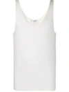 Saint Laurent Round Neck Tank Top In Neutrals