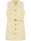 GUCCI CADY SILK WOOL VEST WITH DOUBLE G