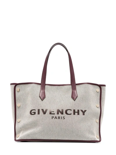 Givenchy Grey And Dark Brown Bond Tote Bag In Beige