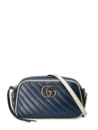Gucci Gg Marmont Matelassé Shoulder Bag In Blue