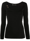 VERSACE FINE KNIT SAFETY PIN TOP