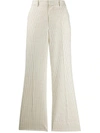 MAISON MARGIELA LOGO PINSTRIPE TROUSERS