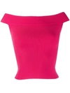 Alexander Mcqueen Off-the-shoulder Cropped Top In Pink