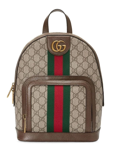 Gucci Small Ophidia Gg Supreme Backpack In Beige