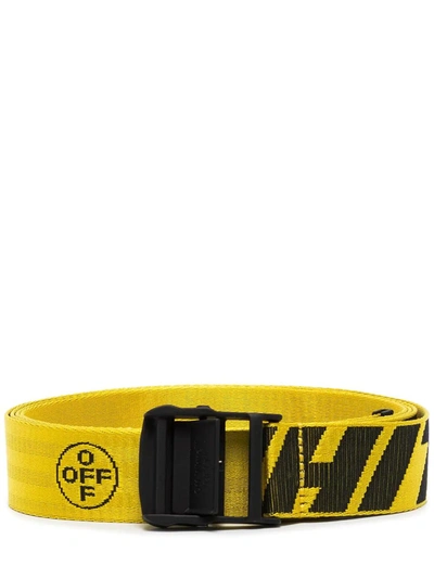 Off-white Industrial Logo Tape Belt In Yellow
