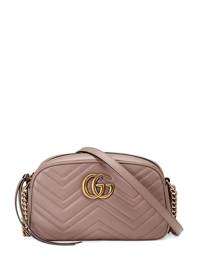 Gucci Gg Marmont Small Matelassé Shoulder Bag In Pink