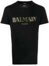 BALMAIN T-SHIRT WITH GOLD BALMAIN PARIS LOGO