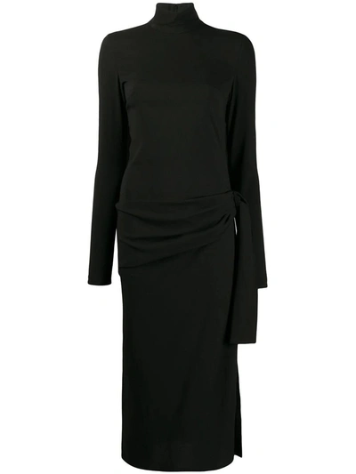 Dolce & Gabbana Knot Detail Midi Dress In Black