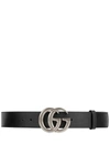 GUCCI LEATHER BELT WITH DOUBLE G BUCKLE