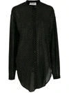 SAINT LAURENT OVERSIZED TIE-UP SHIRT IN SILK GEORGETTE WITH STUDS