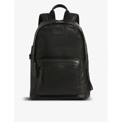 Allsaints Mens Black Arena Leather Backpack 1 Size