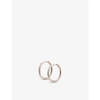 Monica Vinader Rose Gold Plated Vermeil Silver Riva Wave Medium Diamond Hoop Earrings In Rose Gold