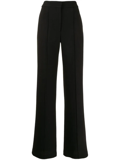 Adam Lippes Pintucked Crepe Wide-leg Trousers In Black