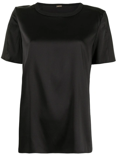 Adam Lippes Crewneck Silk T-shirt In Black