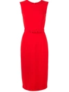 ADAM LIPPES BELTED SHEATH WOOL DRESS