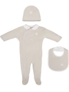 Fendi Logo-embroidered Babygrow Set In Neutrals