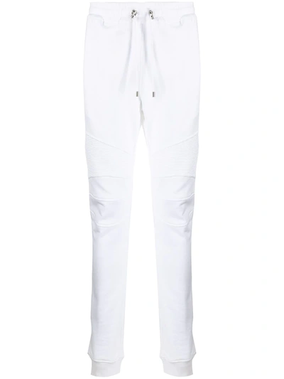 Balmain Rib-panel Skinny Track Pants In White