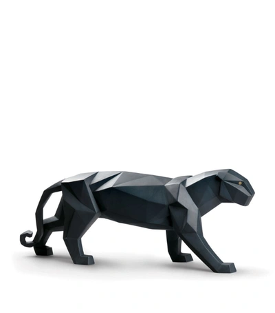 Lladrò Origami Panther Figurine In Black
