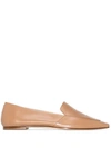 Aeyde Aurora Flat Leather Loafers In Brown