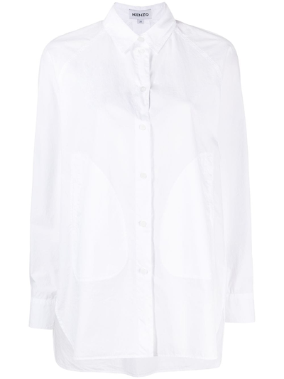 Kenzo Two-pocket Cotton Shirt In White