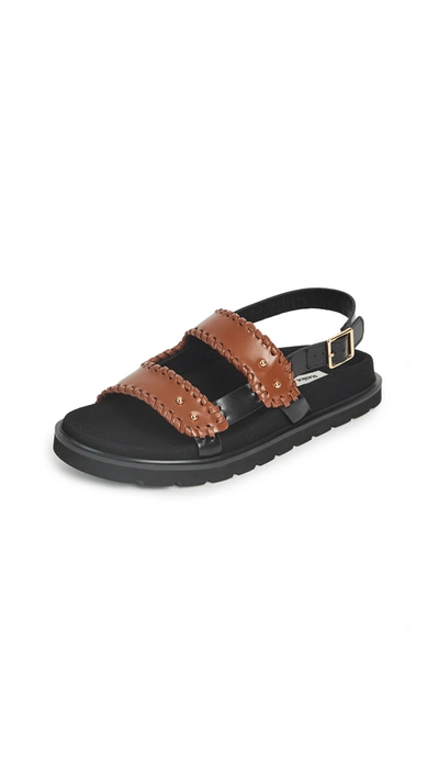 Reike Nen Turnover Molded Sandals In Brown/black