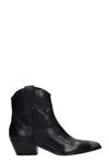 JULIE DEE TEXAN ANKLE BOOTS IN BLACK LEATHER,11683089