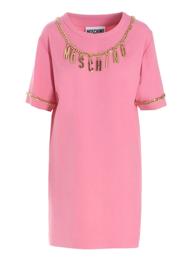 Moschino Fluid Dress In Pink