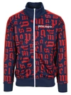 Palm Angels Broken Monogram Track Jacket In Red Navy