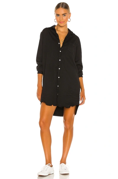 Frank & Eileen Mary Woven Button Up Dress In Black