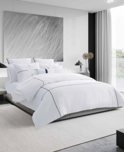 VERA WANG ZIG ZAG COTTON SATEEN 3 PIECE DUVET COVER SET, KING