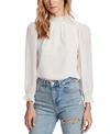 1.state Mock Neck Cropped Top In Soft Ecru