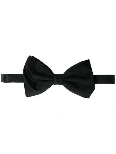 Brioni 8cm Solid Jacquard Plain Silk Bow Tie In Black