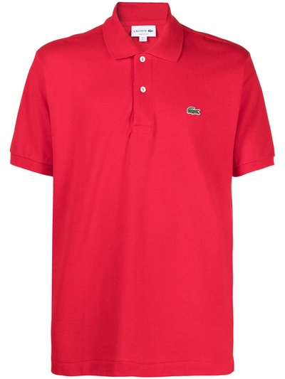 Lacoste Embroidered Logo Polo Shirt In Red