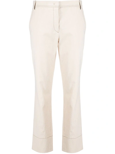 Odeeh Mid-rise Flared Trousers In Neutrals