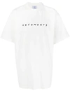 VETEMENTS FRIENDLY LOGO-EMBROIDERED COTTON T-SHIRT