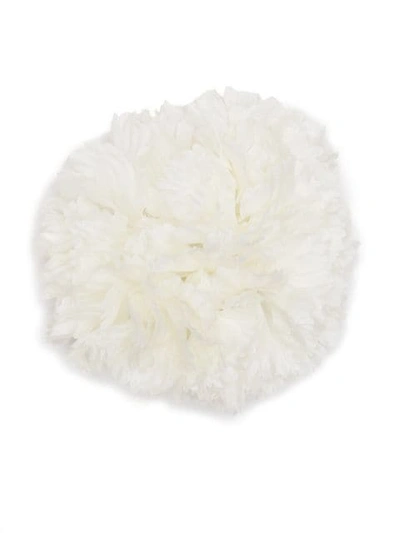Saint Laurent Floral Pin Bar Brooch In White