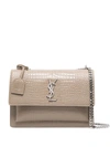 SAINT LAURENT SNAKE-EFFECT LEATHER TOTE