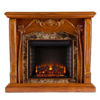 Southern Enterprises Napier El Fireplace In Med Brown