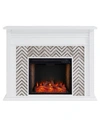 SOUTHERN ENTERPRISES ELIOR MARBLE TILED ALEXA-ENABLED ELECTRIC FIREPLACE