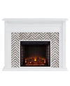 SOUTHERN ENTERPRISES ELIOR MARBLE TILED ELECTRIC FIREPLACE